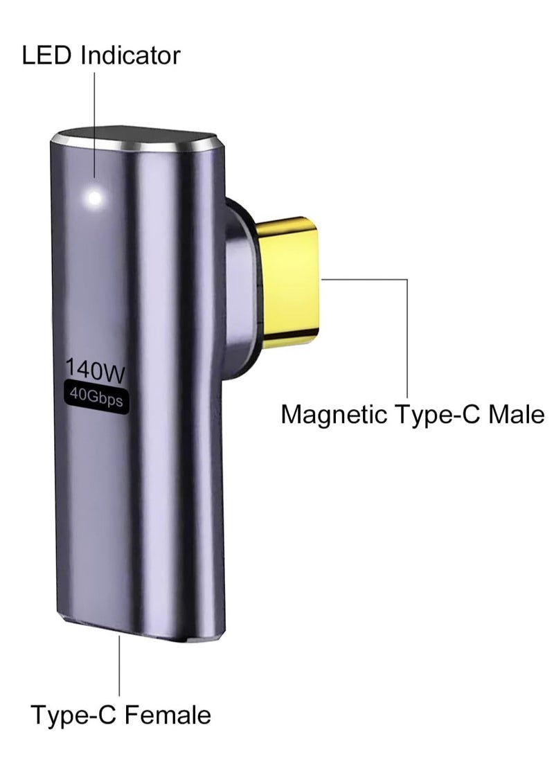 Generic - Magnetic adapter usb c converter [usb 3.1 40gbps high speed data transfer / 140w pd fast charge / 8k 60hz high definition video signal transmission] type c converter adapter male converter female - Image 1