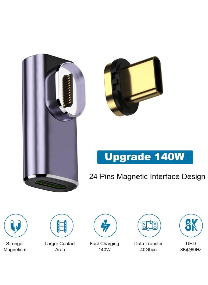 Generic - Magnetic adapter usb c converter [usb 3.1 40gbps high speed data transfer / 140w pd fast charge / 8k 60hz high definition video signal transmission] type c converter adapter male converter female - Image 1