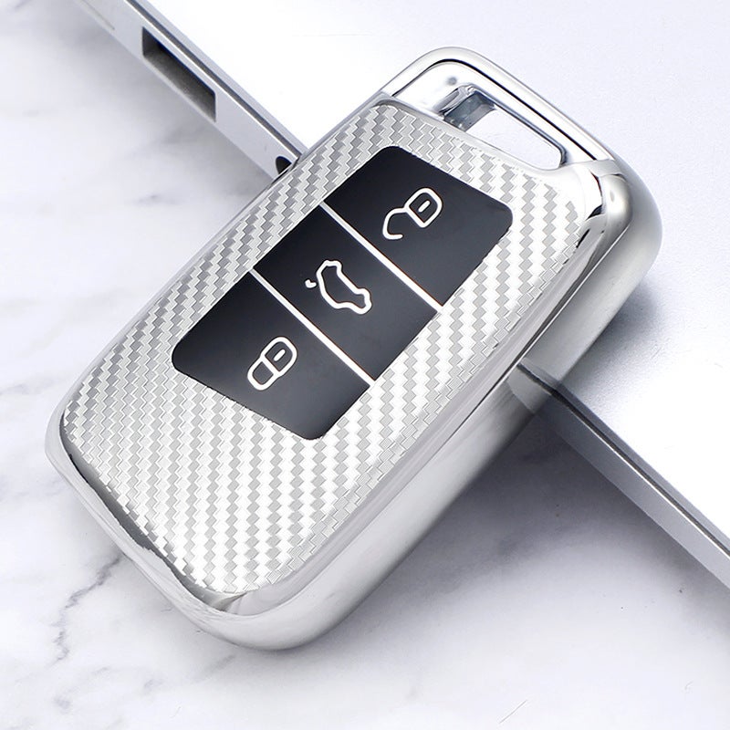 For Volkswagen Cc Magotan Car Key Cover Passat 330 Weilan Cc Protective Shell Carbon Fiber - Image 1