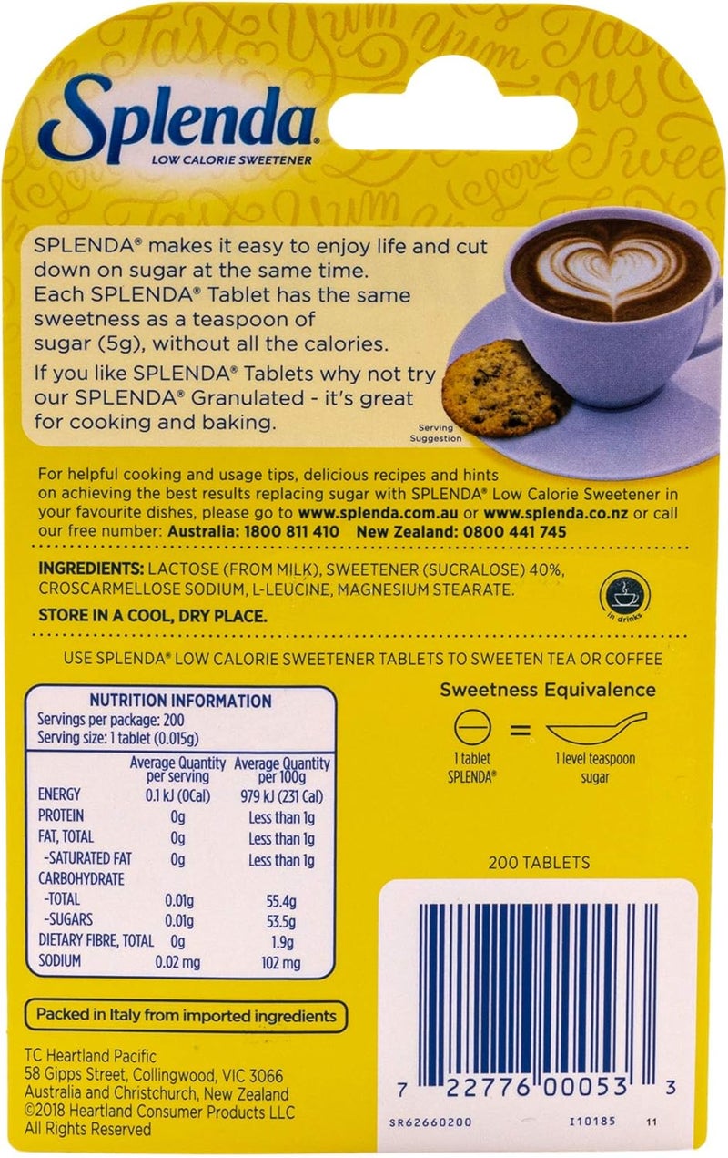 SPLENDA سبلندا محلي خالي من السعرات الحرارية، سويت ميني - 200 قرص (6 عبوات) - Image 2