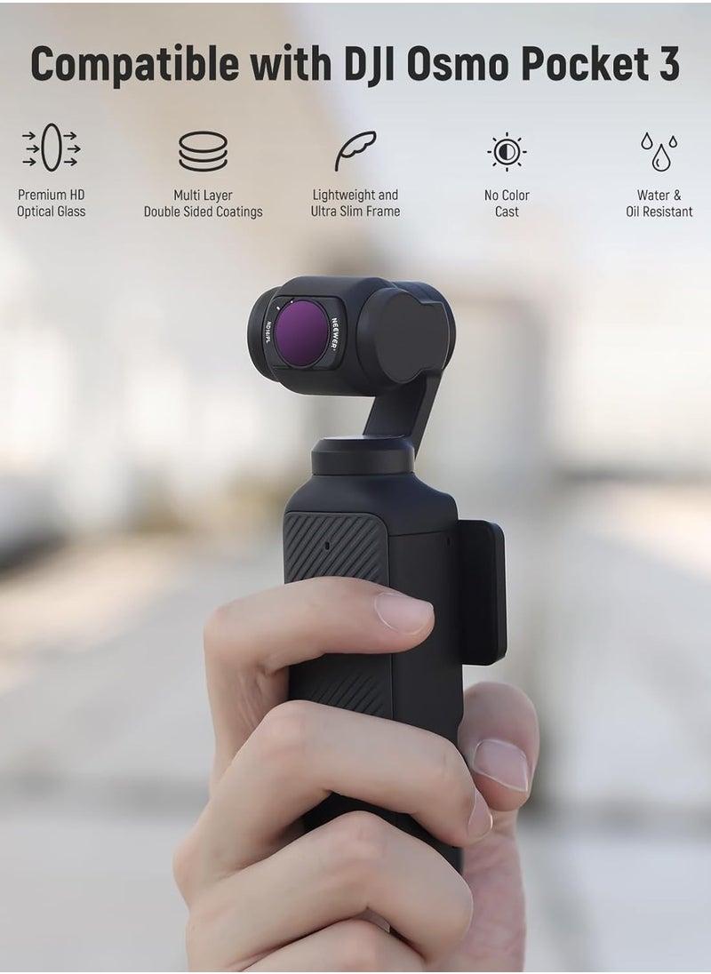 Neewer DJI OSMO Pocket 3 Magnetic ND & CPL & Effect Filter Set for DJI OSMO Pocket 3, 14 Pack HD （CPL ND8 ND16 ND32 ND64 ND128 ND256 ND1000 ND8/PL ND16/PL ND32/PL ND64/PL Light Pollution Reduction, Black Diffusion 1/4)  - Image 2