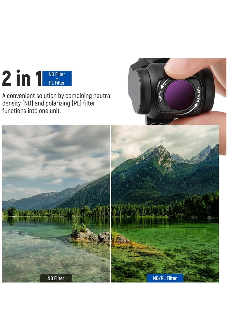Neewer DJI OSMO Pocket 3 Magnetic ND & CPL & Effect Filter Set for DJI OSMO Pocket 3, 14 Pack HD （CPL ND8 ND16 ND32 ND64 ND128 ND256 ND1000 ND8/PL ND16/PL ND32/PL ND64/PL Light Pollution Reduction, Black Diffusion 1/4)  - Image 3