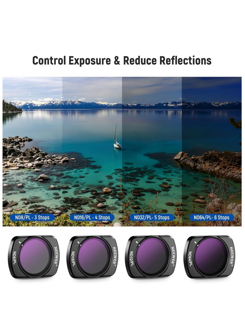 Neewer DJI OSMO Pocket 3 Magnetic ND & CPL & Effect Filter Set for DJI OSMO Pocket 3, 14 Pack HD （CPL ND8 ND16 ND32 ND64 ND128 ND256 ND1000 ND8/PL ND16/PL ND32/PL ND64/PL Light Pollution Reduction, Black Diffusion 1/4)  - Image 4