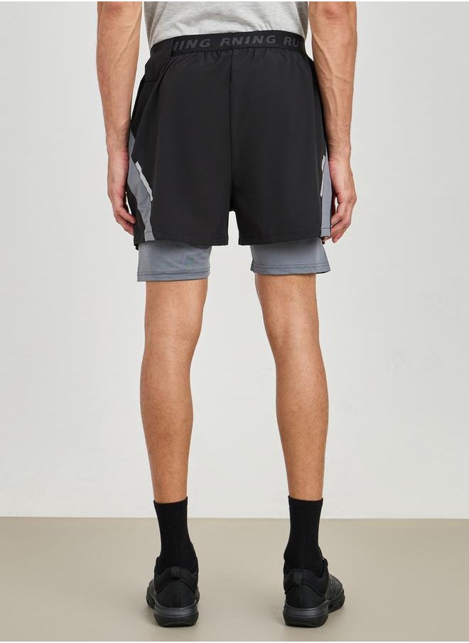Styli - 2in1 Pocket Detail Knitted Workout Shorts - Image 1