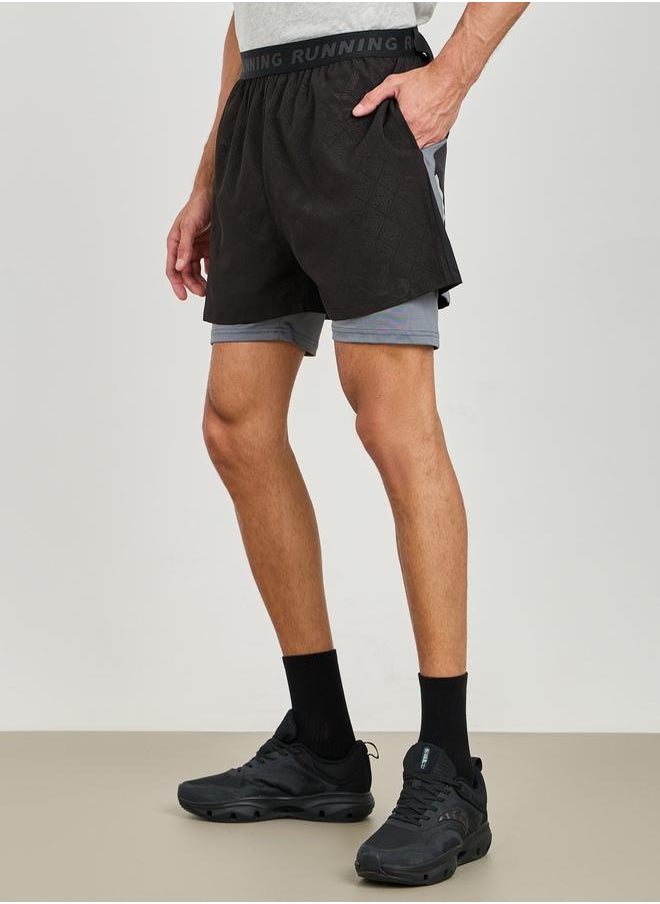 Styli - 2in1 Pocket Detail Knitted Workout Shorts - Image 1