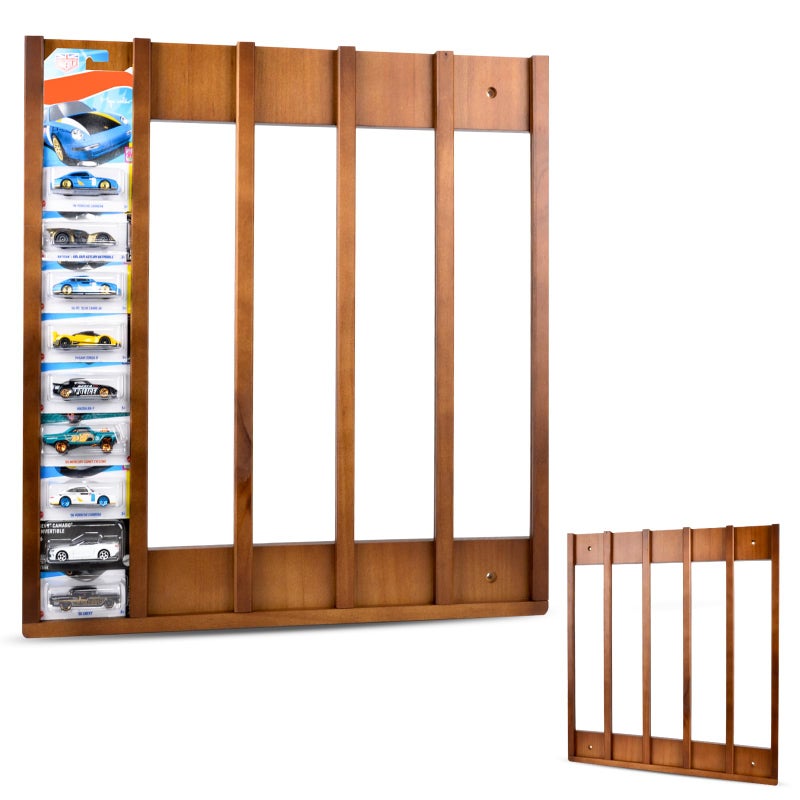 GALUMO Storage Case Compatible with Hot Packaged Wheels Cars, Solid Wood Wall Mount Display Case for Diecast Cars, Toy Cars Organizer Holds Up to 50 (Upgrade One-Pack) - Image 1