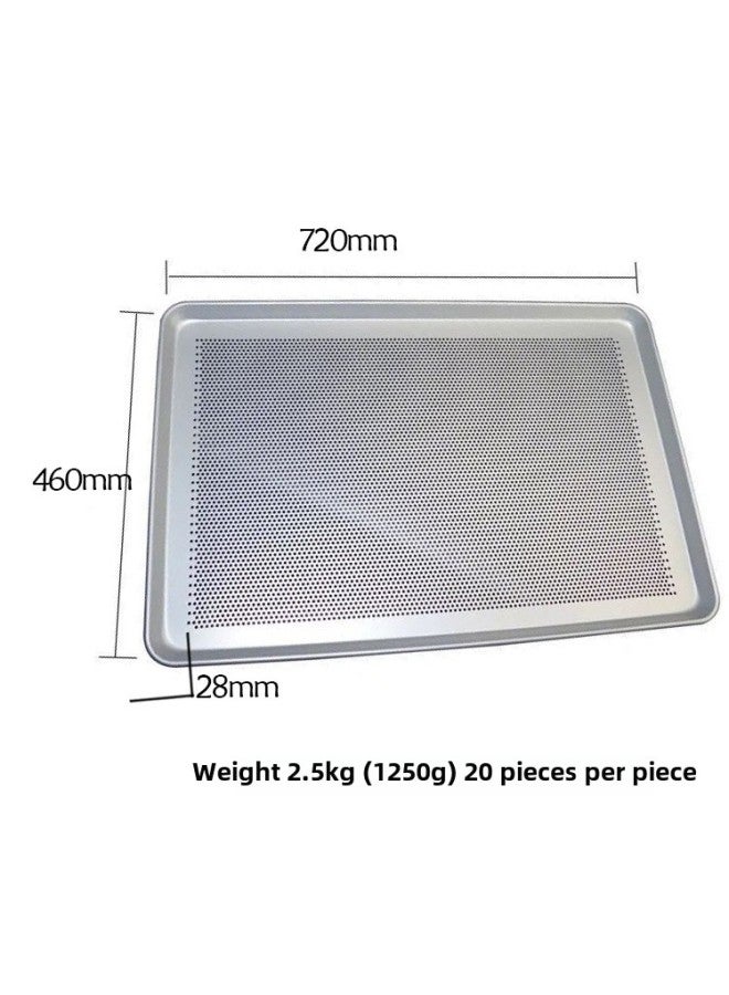Household Aluminum Plate Rectangular Cake Bread Baking Pan Commercial Thickened Non-stick Aluminum Alloy Baking Pan Wholesale-Specifications:Aluminum Alloy Punching Body 72*46*2.8cm Thickness 1.2mm Net Weight 2.5kg - Image 1