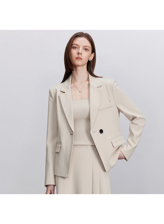 Fapai Women's Blazer Fashion Casual Versatile Professional Commute Stretch And Shaped Small Suit Jacket For Women - Image 4