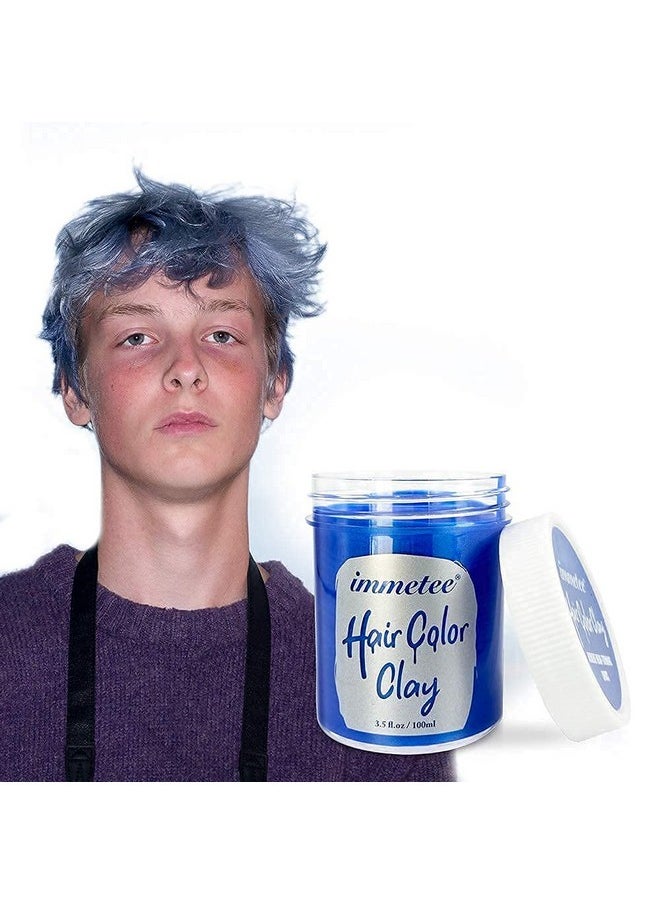 Immetee immetee Hair Color Wax, Temporary Hair Color Wax, Temporary Hair Tinting Gifts for Children Girls, Washable, for Christmas, Party, Cosplay, Birthday, 100g (Blue)  - Image 1