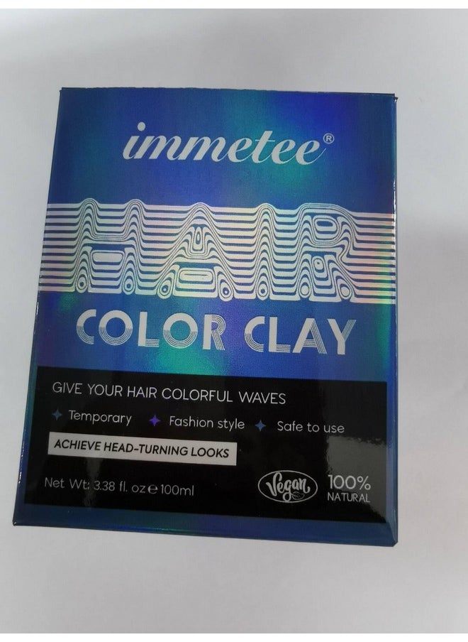 Immetee immetee Hair Color Wax, Temporary Hair Color Wax, Temporary Hair Tinting Gifts for Children Girls, Washable, for Christmas, Party, Cosplay, Birthday, 100g (Blue)  - Image 2