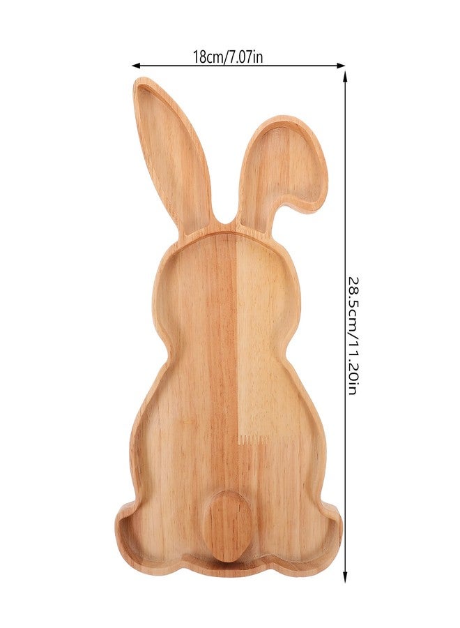 أموسفون صينية خشبية على شكل أرنب من آموسفن، لوح تقديم للمأكولات الخفيفة والفواكه، طبق تقديم سهل التنظيف، 11.22 × 7.08 بوصة - Image 3