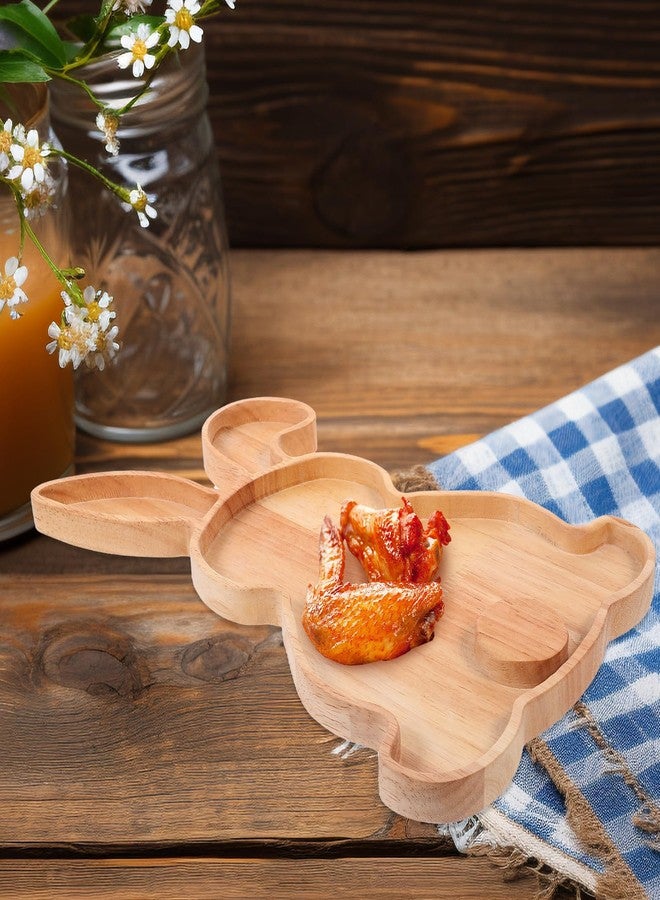 أموسفون صينية خشبية على شكل أرنب من آموسفن، لوح تقديم للمأكولات الخفيفة والفواكه، طبق تقديم سهل التنظيف، 11.22 × 7.08 بوصة - Image 4