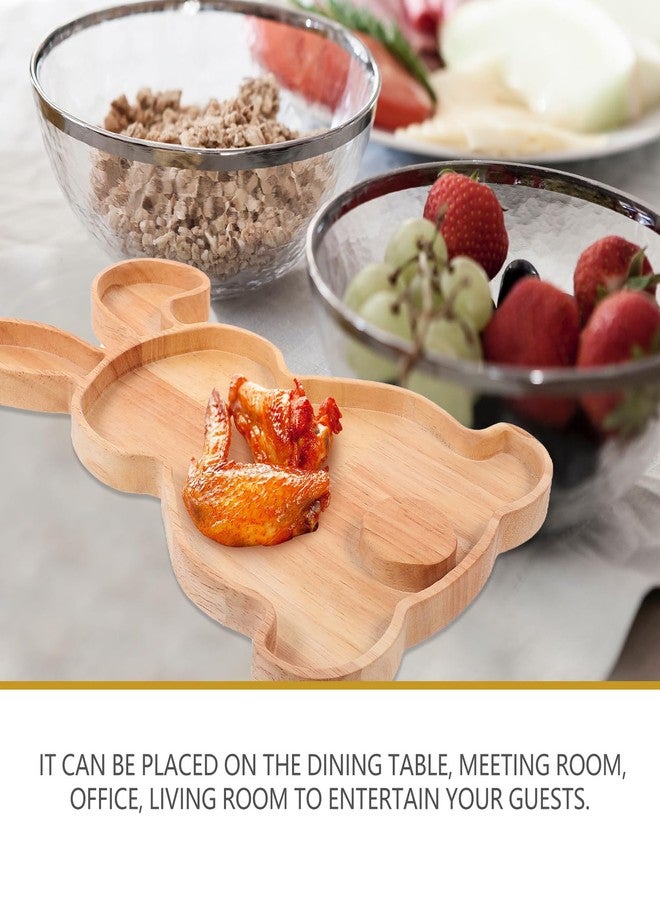 أموسفون صينية خشبية على شكل أرنب من آموسفن، لوح تقديم للمأكولات الخفيفة والفواكه، طبق تقديم سهل التنظيف، 11.22 × 7.08 بوصة - Image 5