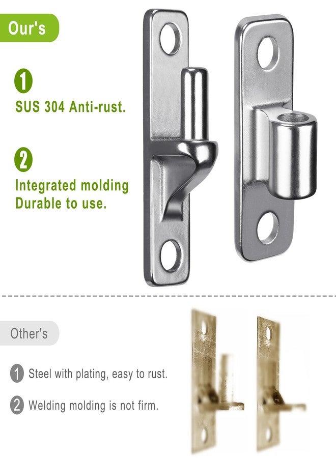 Insaga 304 Stainless Steel Gate Hinges, 4Pack Wall Mount Gate Hinges for Farm Gates, One Piece with Non-Welding Chain Link Fence Parts with 5/8'', Gate Hinges for Wooden Fences - Image 4