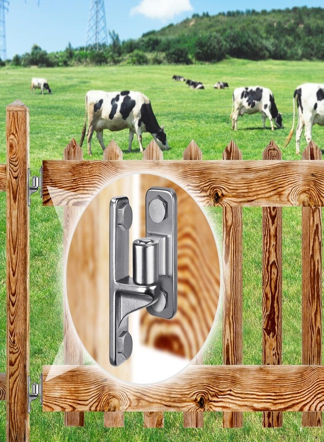 Insaga 304 Stainless Steel Gate Hinges, 4Pack Wall Mount Gate Hinges for Farm Gates, One Piece with Non-Welding Chain Link Fence Parts with 5/8'', Gate Hinges for Wooden Fences - Image 2