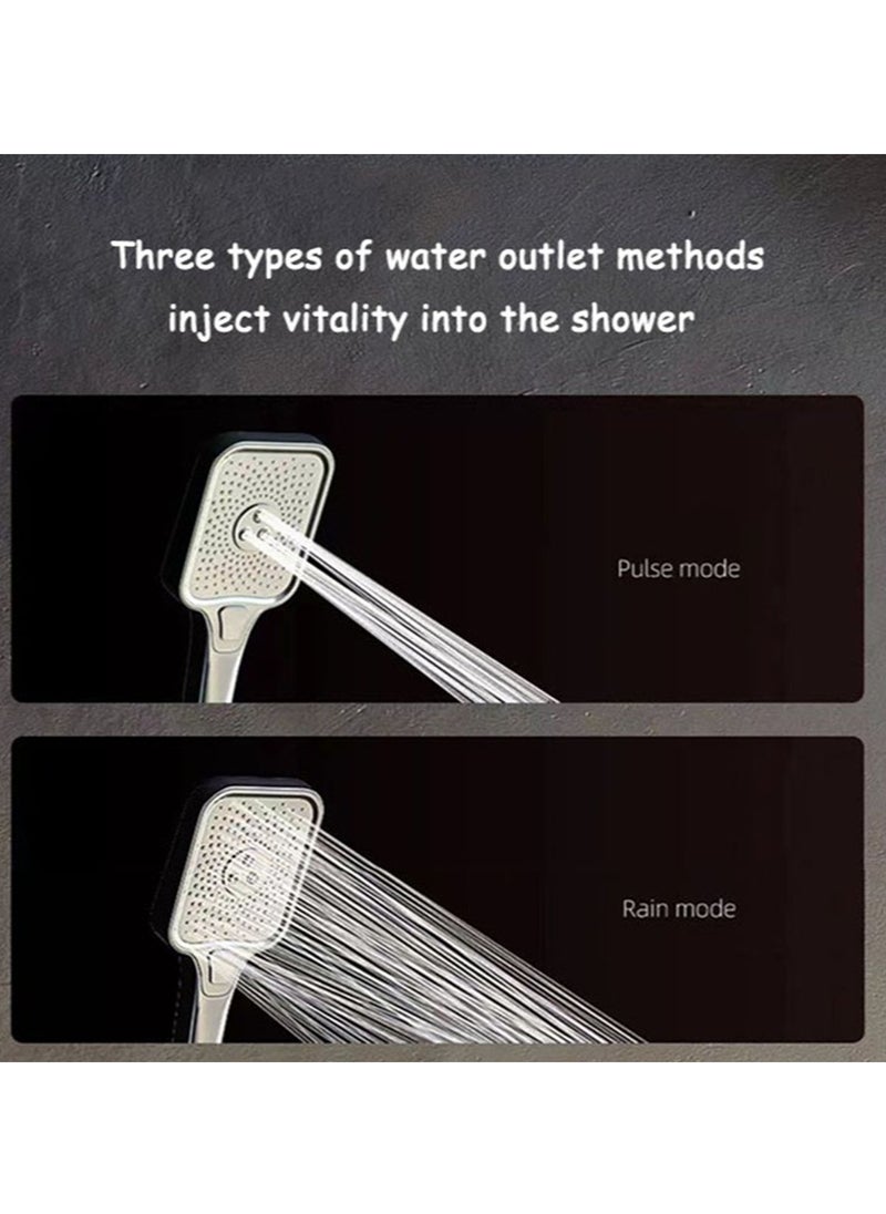 Arabest - Shower System Wall Mounted Square High Pressure Rainfall Shower Head Shower Fixture with 2 in 1 Handheld Spray Shower Faucet Set Rough-in Valve Body and Trim Included - Image 1