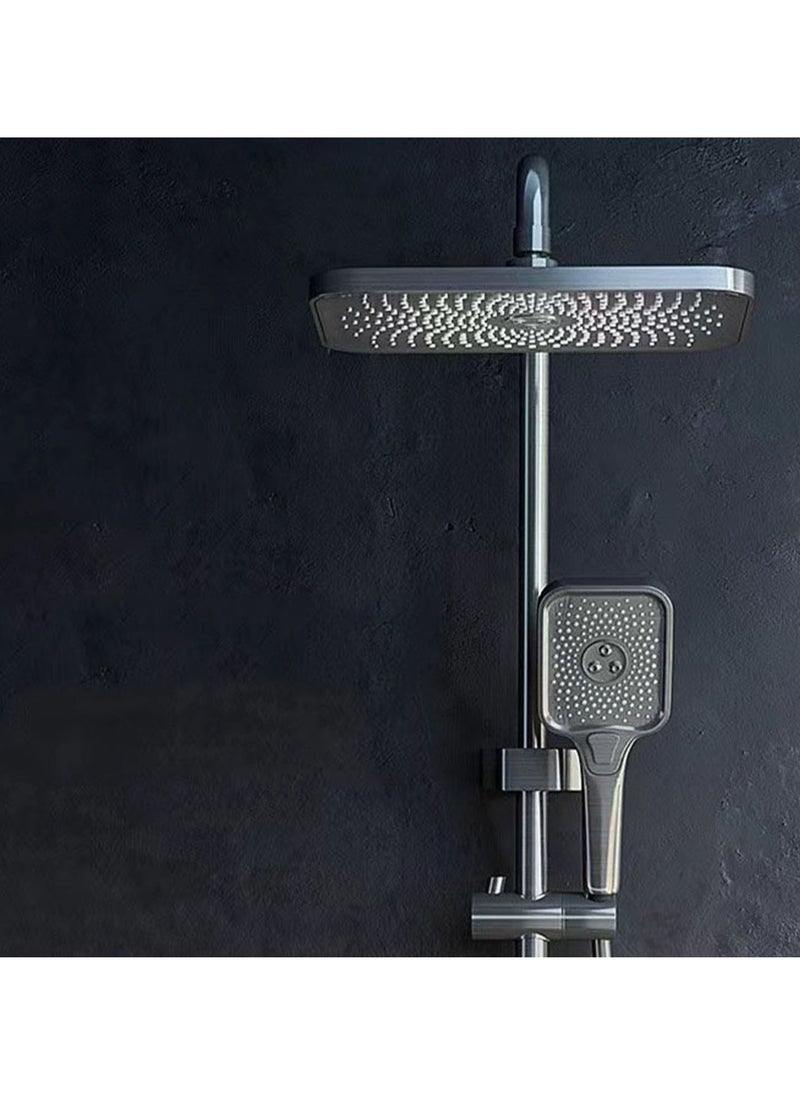 Arabest - Shower System Wall Mounted Square High Pressure Rainfall Shower Head Shower Fixture with 2 in 1 Handheld Spray Shower Faucet Set Rough-in Valve Body and Trim Included - Image 1