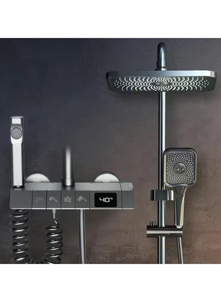 Shower System Wall Mounted Square High Pressure Rainfall Shower Head Shower Fixture with 2 in 1 Handheld Spray Shower Faucet Set Rough-in Valve Body and Trim Included - pzsku/Z77D5C8EE794C984E663DZ/45/1746224333/f1efb525-dc88-4fc3-bf17-fe58f3387461