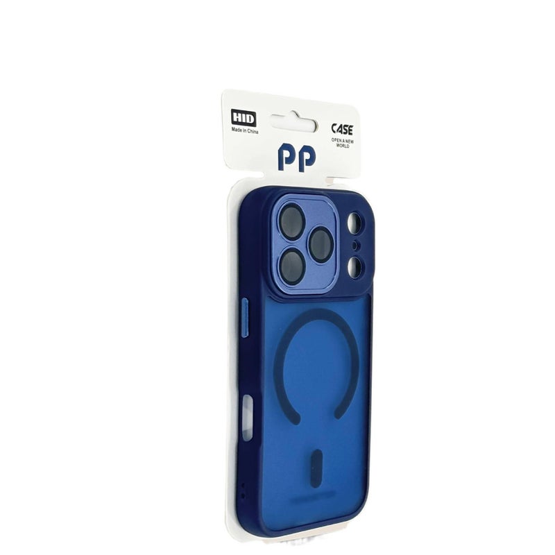 MS غطاء MagSafe بPC لـ iPhone 16 / 16 Plus / 16 Pro / 16 Pro Max مع مغناطيس قوي وتغطية كاملة مع ملمس ناعم مع مطفي باللون أزرق داكن مغناطيسي باللون الأزرق - Image 1