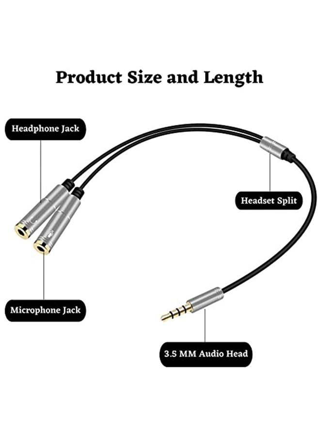 Umiwin محول سماعة ميكروفون 3.5 ملم لتقسيم الصوت للأجهزة المحمولة، كابل تمديد جاك الصوت لسماعات الأذن، محول كابل AUX للهاتف، الكمبيوتر، اللابتوب - Image 3