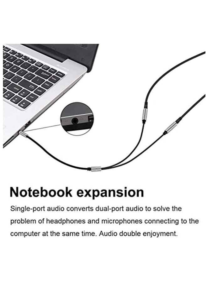 Umiwin محول سماعة ميكروفون 3.5 ملم لتقسيم الصوت للأجهزة المحمولة، كابل تمديد جاك الصوت لسماعات الأذن، محول كابل AUX للهاتف، الكمبيوتر، اللابتوب - Image 4