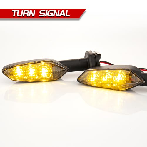 HAZAWA أضواء إشارة الانعطاف LED متوافقة مع كاواساكي نينجا 300 400 650 H2 ZX-25R ZX-6R ZX-10R Z400 Z900 Z1000 (عدسة دخانية) - Image 3