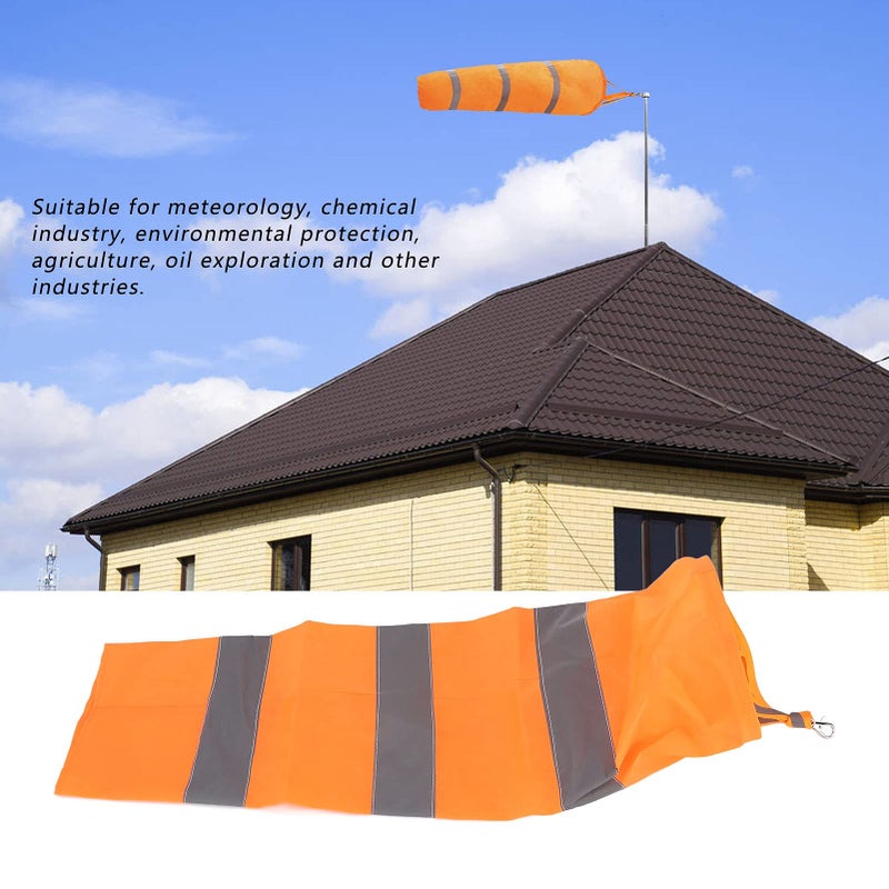 Bright Orange Polyester Reflective Windsock 60CM Wind Direction Indicator For Outdoor Use - Image 3