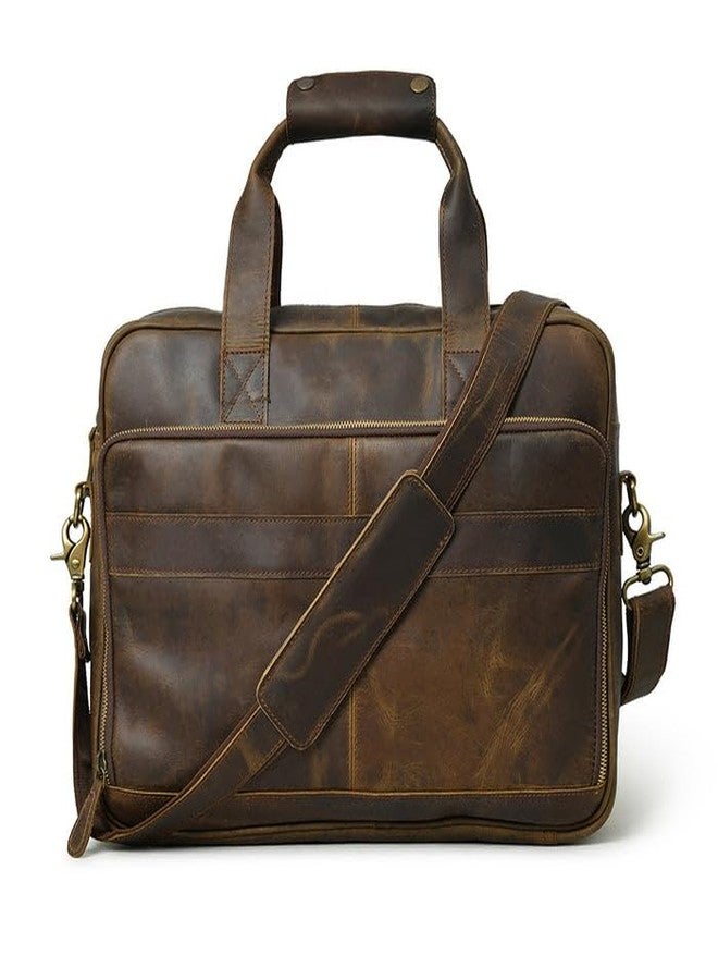 MaheTri Hudson Handmade Buffalo Leather Office Briefcase | Genuine Leather Laptop Bag | Organized Compartments, Adjustable Strap, Professional Work & Travel Bag - Image 1