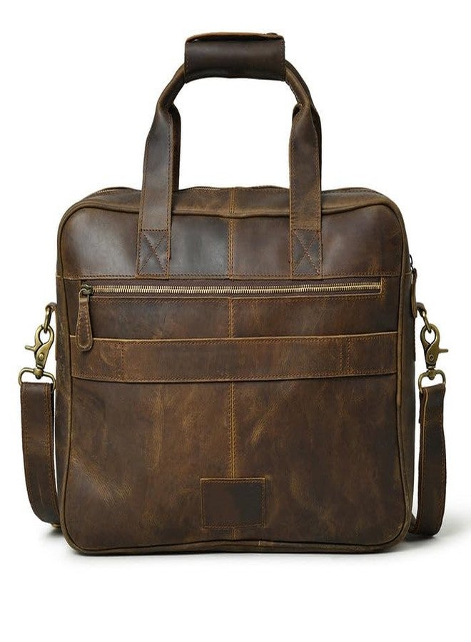 MaheTri Hudson Handmade Buffalo Leather Office Briefcase | Genuine Leather Laptop Bag | Organized Compartments, Adjustable Strap, Professional Work & Travel Bag - Image 3