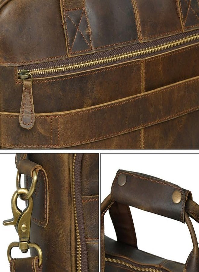 MaheTri Hudson Handmade Buffalo Leather Office Briefcase | Genuine Leather Laptop Bag | Organized Compartments, Adjustable Strap, Professional Work & Travel Bag - Image 4