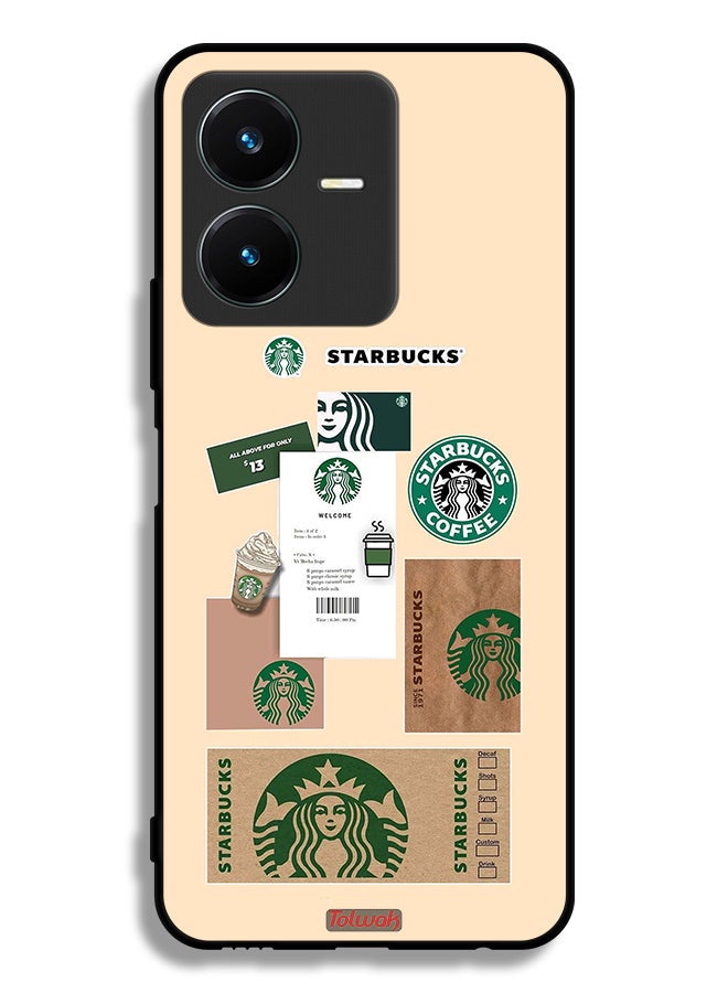 Tolwak Vivo Y22 Protective Case Cover Coffee Sticker - Image 1