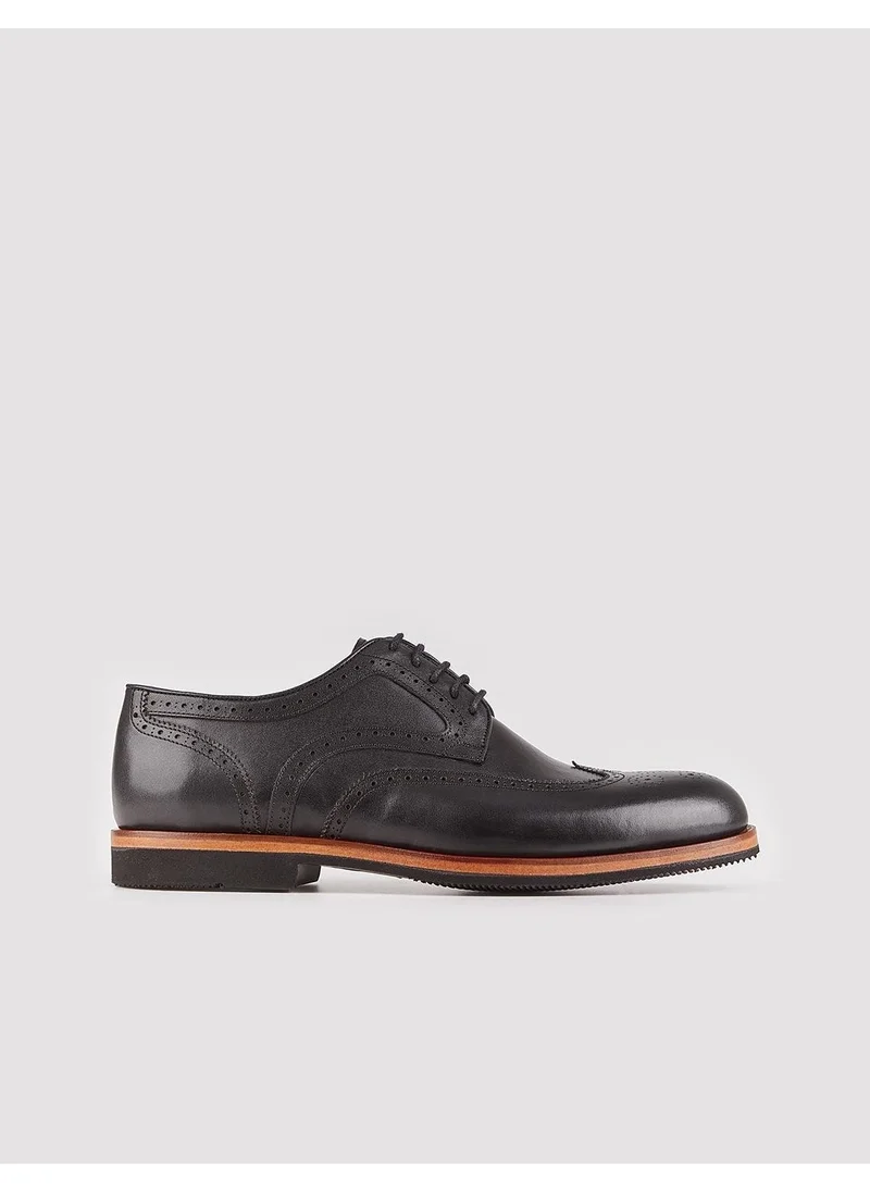 كاباني Genuine Leather Black Lace-Up Men's Classic Shoes