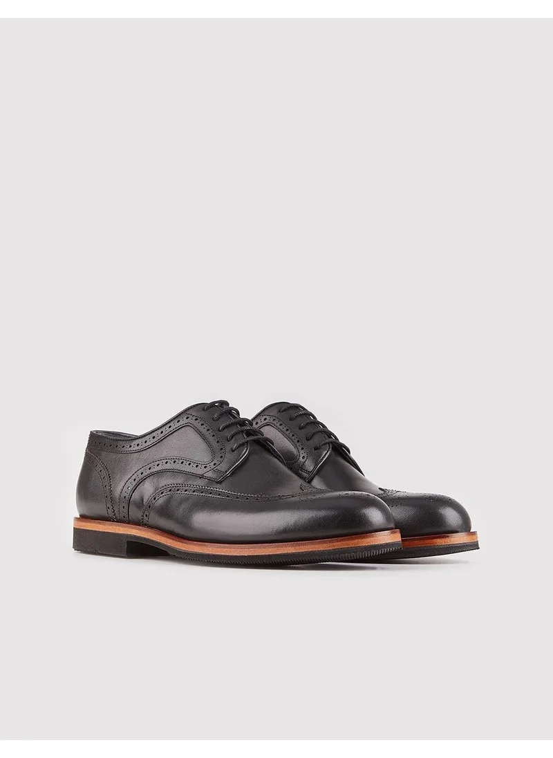 Cabani Genuine Leather Black Lace-Up Men's Classic Shoes