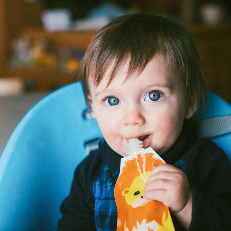 Squooshi Reusable Baby Food Pouches for Toddlers | BPA Free Plastic, Food Safe, Freezer Safe | Refillable for Applesauce Yogurt & Puree Squeeze Pouch - Image 4