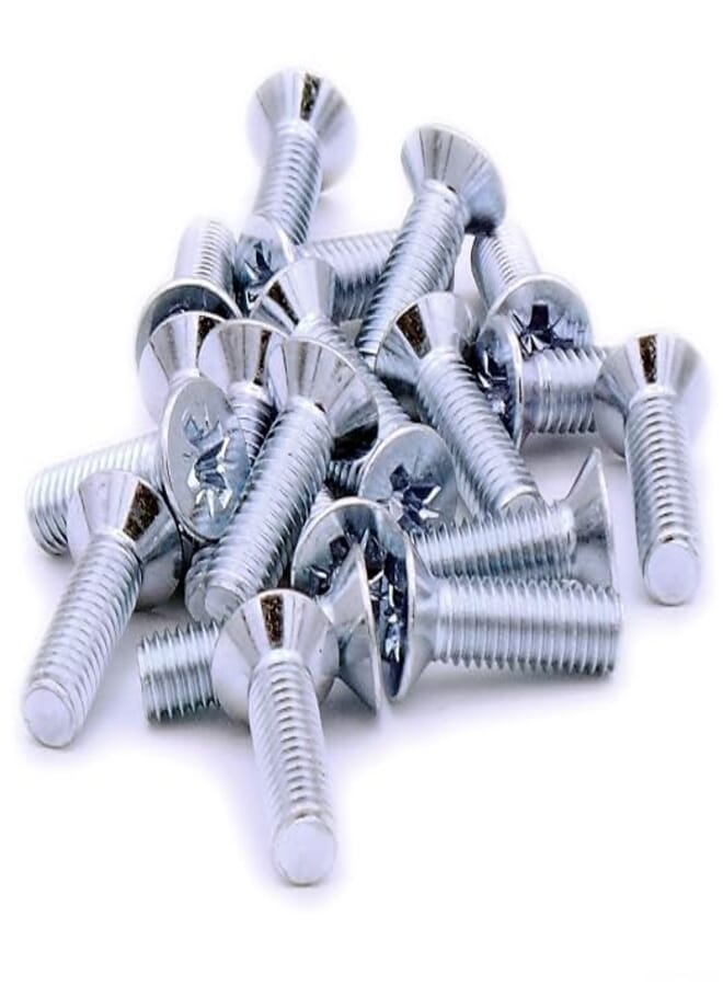 M5 (5mm x 20mm) Pozi Countersunk Machine Screw (Bolt) - Steel (Pack of 20)