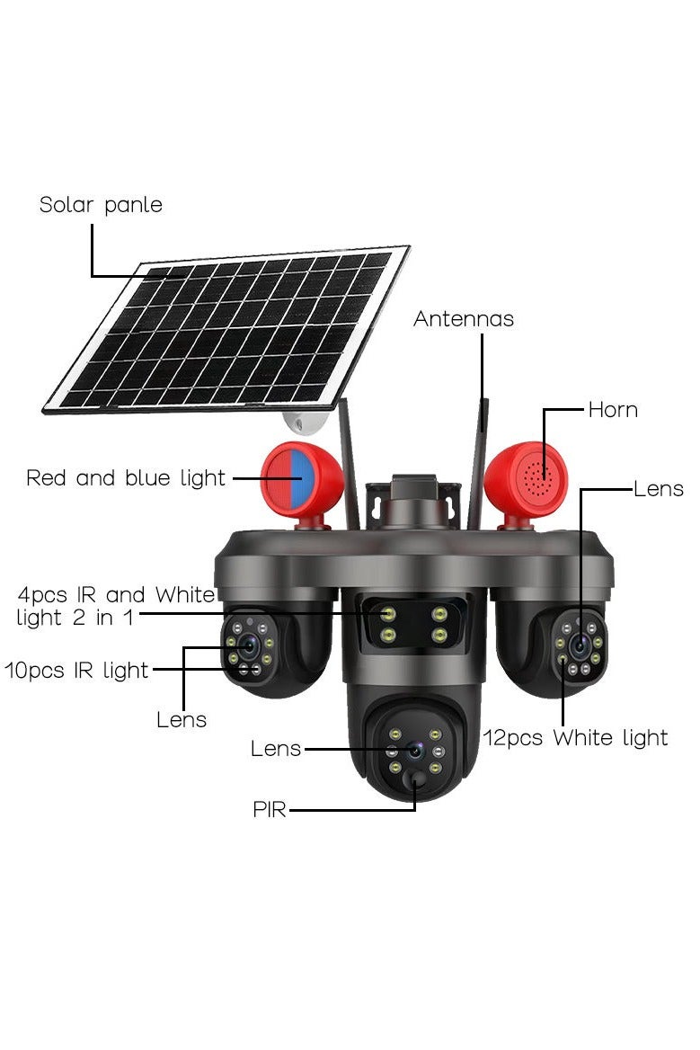 LINKAGE Wireless Smart Solar Security Camera | 360° Bullet-Dome Surveillance | Motion Detection | Night Vision | Cloud Storage | Outdoor CCTV - Image 2