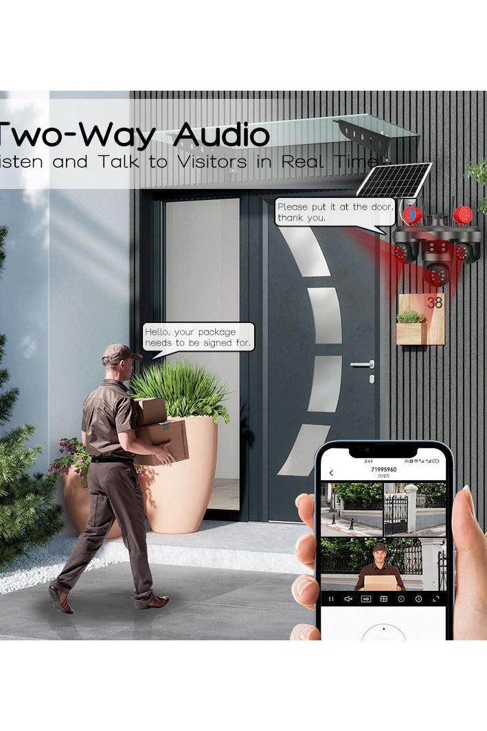 LINKAGE Wireless Smart Solar Security Camera | 360° Bullet-Dome Surveillance | Motion Detection | Night Vision | Cloud Storage | Outdoor CCTV - Image 4