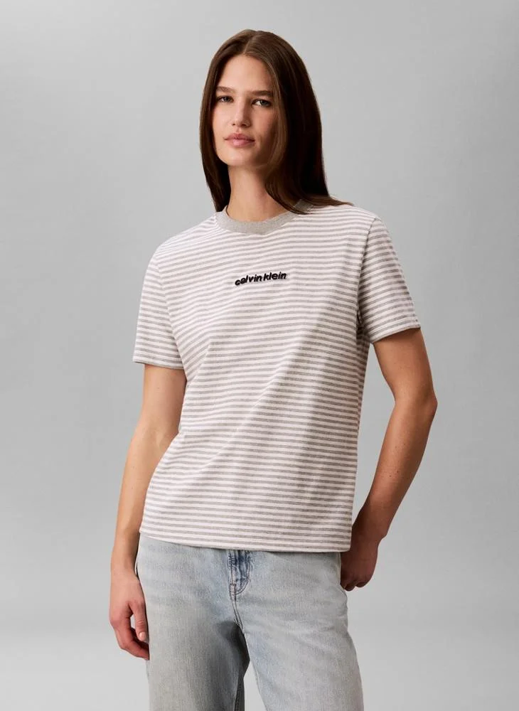 Stripe Logo Crew Neck T-Shirt