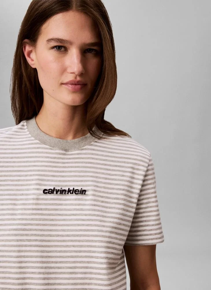 Calvin Klein Jeans  Stripe Logo Crew Neck T-Shirt for Women | Best Price UAE