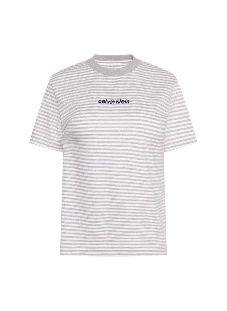 Calvin Klein Jeans  Stripe Logo Crew Neck T-Shirt for Women | Best Price UAE