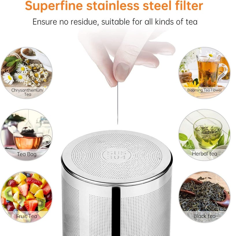MINO ANT Glass Teapot, 33oz / 1000ml Teapot with Removable Infuser, Clear Tea Pot for Loose Leaf Tea and Blooming Tea, Stovetop Safe Glass Tea Kettle with Scale Line and Tea Brewer Guide - Image 4