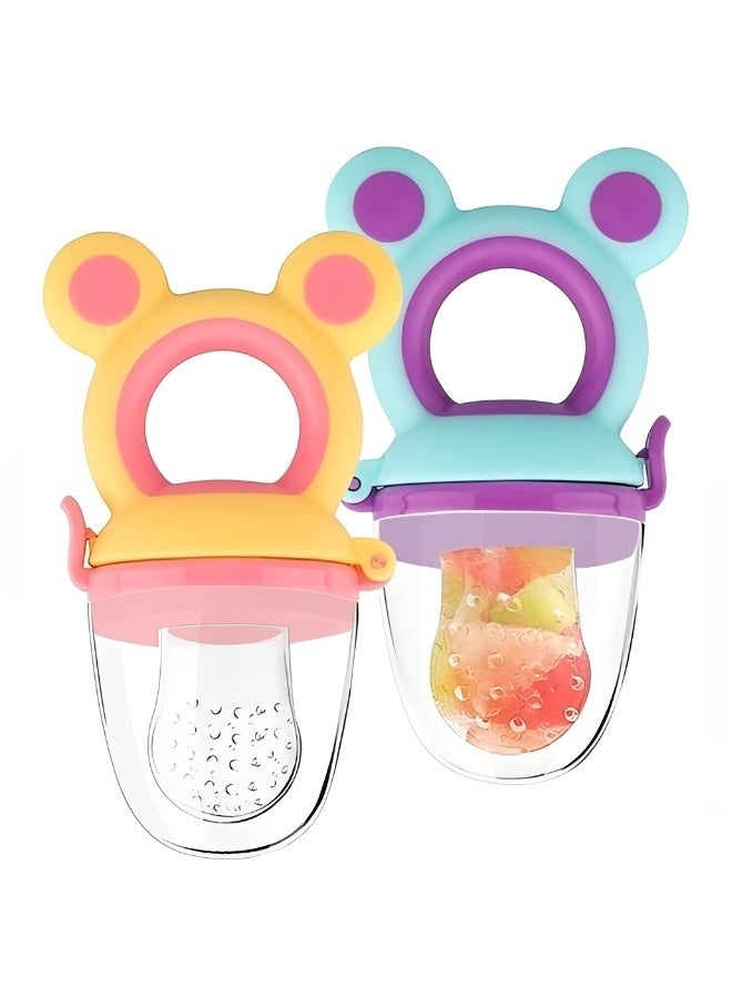 Baby Fruit Food Feeder Pacifier Food Grade Silicone Teething Soother Safe Solid Food Feeder Anti-Choke Design for Fruits Veggies Meat - Image 1