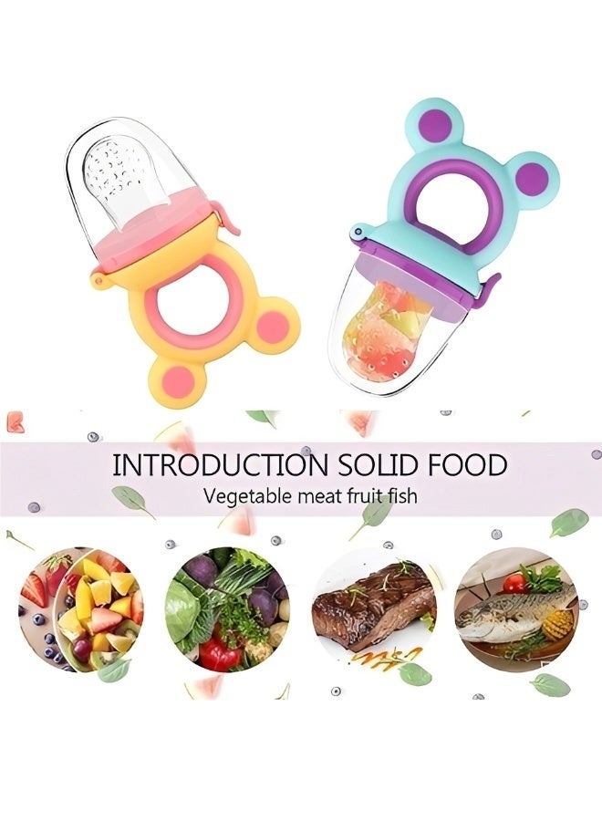 Baby Fruit Food Feeder Pacifier Food Grade Silicone Teething Soother Safe Solid Food Feeder Anti-Choke Design for Fruits Veggies Meat - Image 5