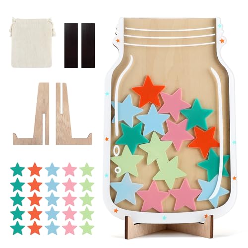 gliship Reward Jar Magnetic, gliship Star Jar Reward System Magnetic Reward Jar for Classroom Board, Reward Jars for Kids Students for Classroom Home Behavior Management Tools Personalized Incentive - Image 1