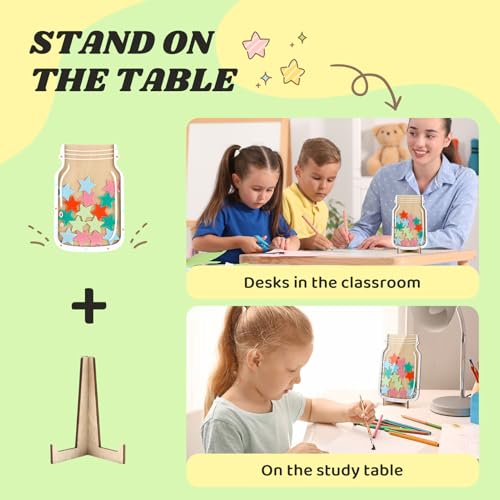 gliship Reward Jar Magnetic, gliship Star Jar Reward System Magnetic Reward Jar for Classroom Board, Reward Jars for Kids Students for Classroom Home Behavior Management Tools Personalized Incentive - Image 5