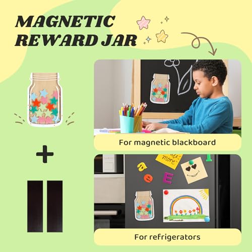 gliship Reward Jar Magnetic, gliship Star Jar Reward System Magnetic Reward Jar for Classroom Board, Reward Jars for Kids Students for Classroom Home Behavior Management Tools Personalized Incentive - Image 4