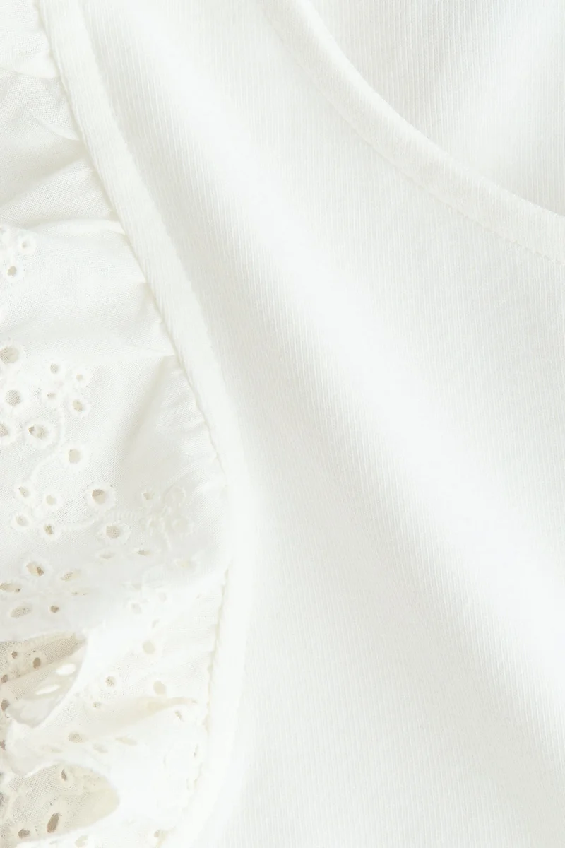 H&M Flutter-sleeved broderie anglaise top