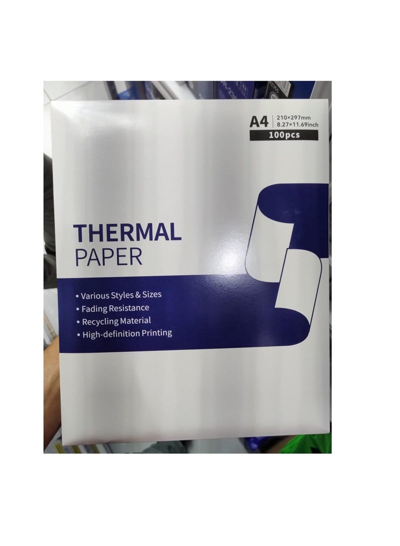 Terabyte ورق حراري A4، 210 × 297 مم ورق حراري أسود قابل للطي متوافق مع A4 محمول، بحجم 8.27"×11.69"، متوافق مع M08F-Letter M832 M833 M834 M835 HRPT MT800 ورق حراري - Image 1