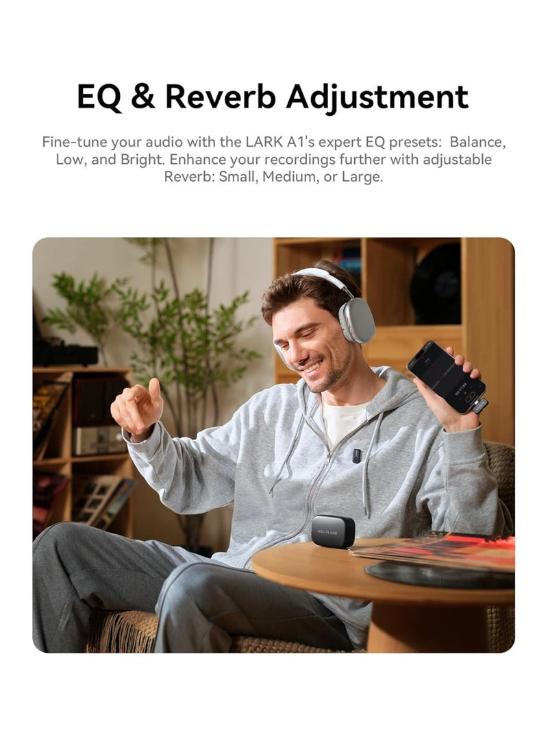 هولي لاند ميكروفون هولي لاند (لارك A1 ميني ديو لاسلكي (رمادي فضائي، مع RX USB-C) - Image 3