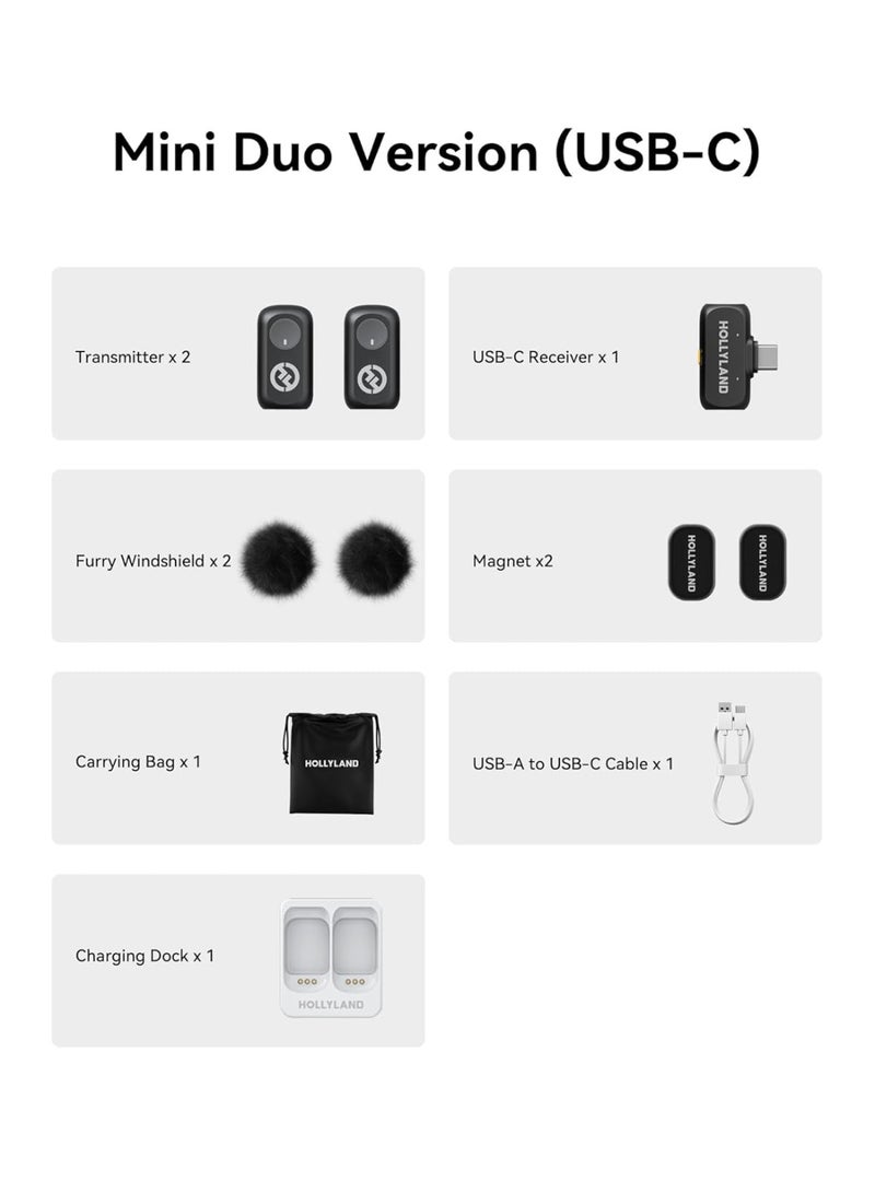 هولي لاند ميكروفون هولي لاند (لارك A1 ميني ديو لاسلكي (رمادي فضائي، مع RX USB-C) - Image 2